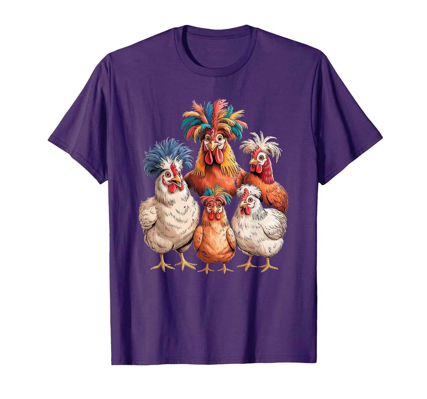 Funny Chicken Family Colorful Farm Animal T-Shirt