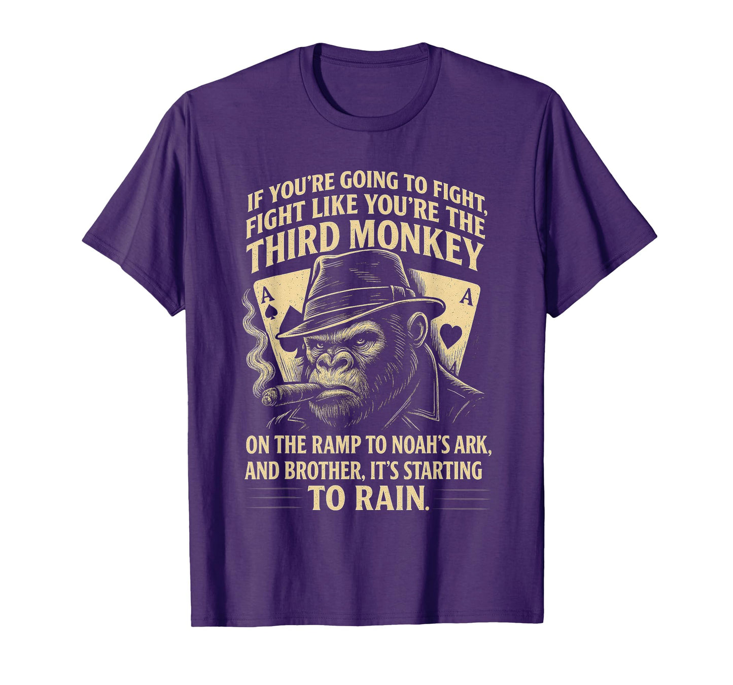 Fight Like The Third Monkey Gritty Gorilla and Tough Gifts T-Shirt