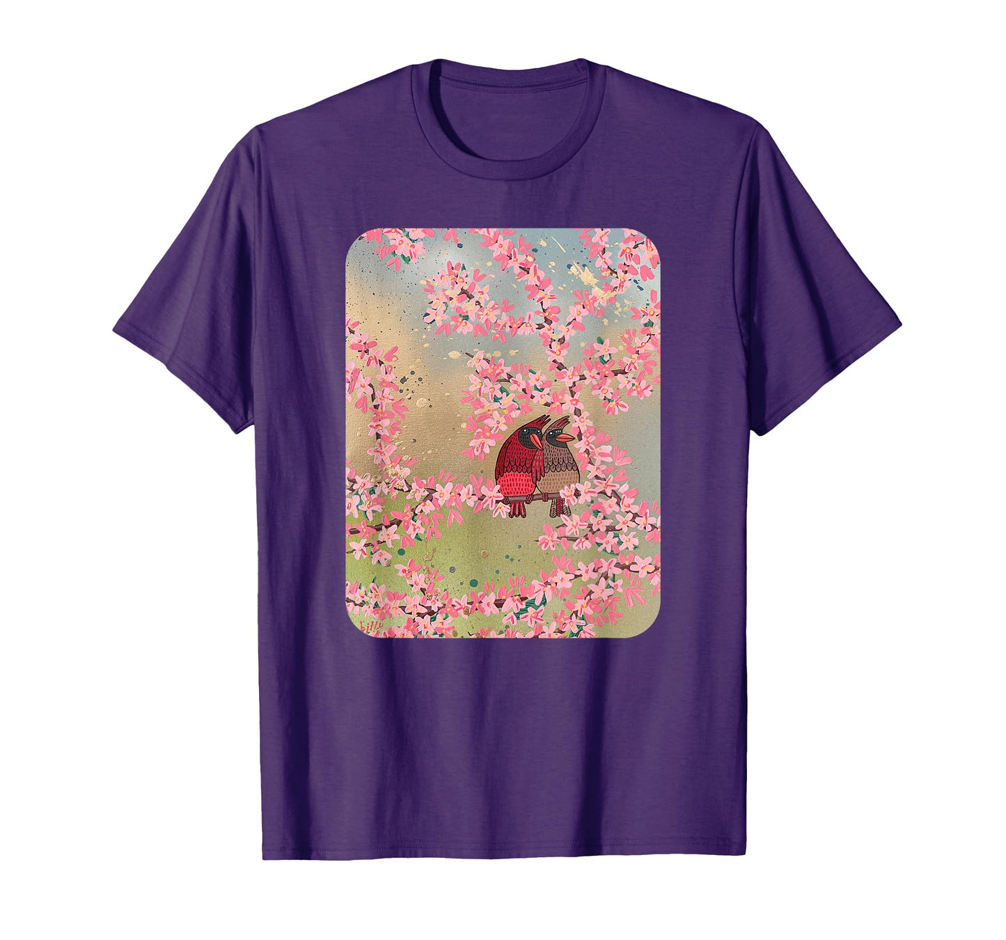 In the Cherry Blossoms (Cardinals in Love) T-Shirt