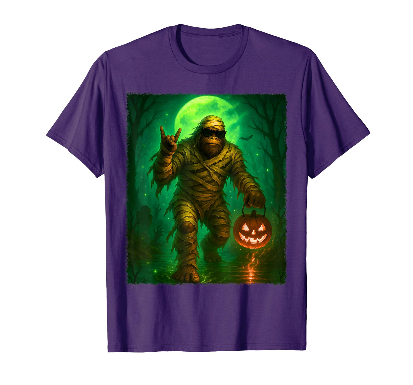 Funny Mummy Bigfoot Jack O Lantern Halloween Costume Men T-Shirt