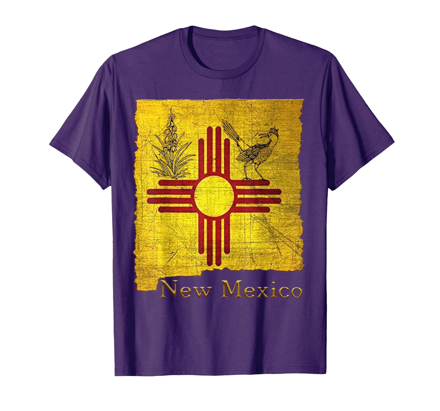 New Mexico Land of Enchantment roadrunner yucca Santa Fe NM T-Shirt