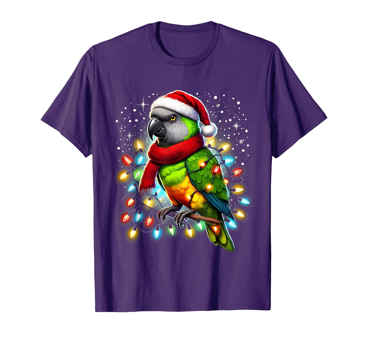 Funny Senegal Parrot Christmas Tree Lights Xmas Parrot Lover T-Shirt