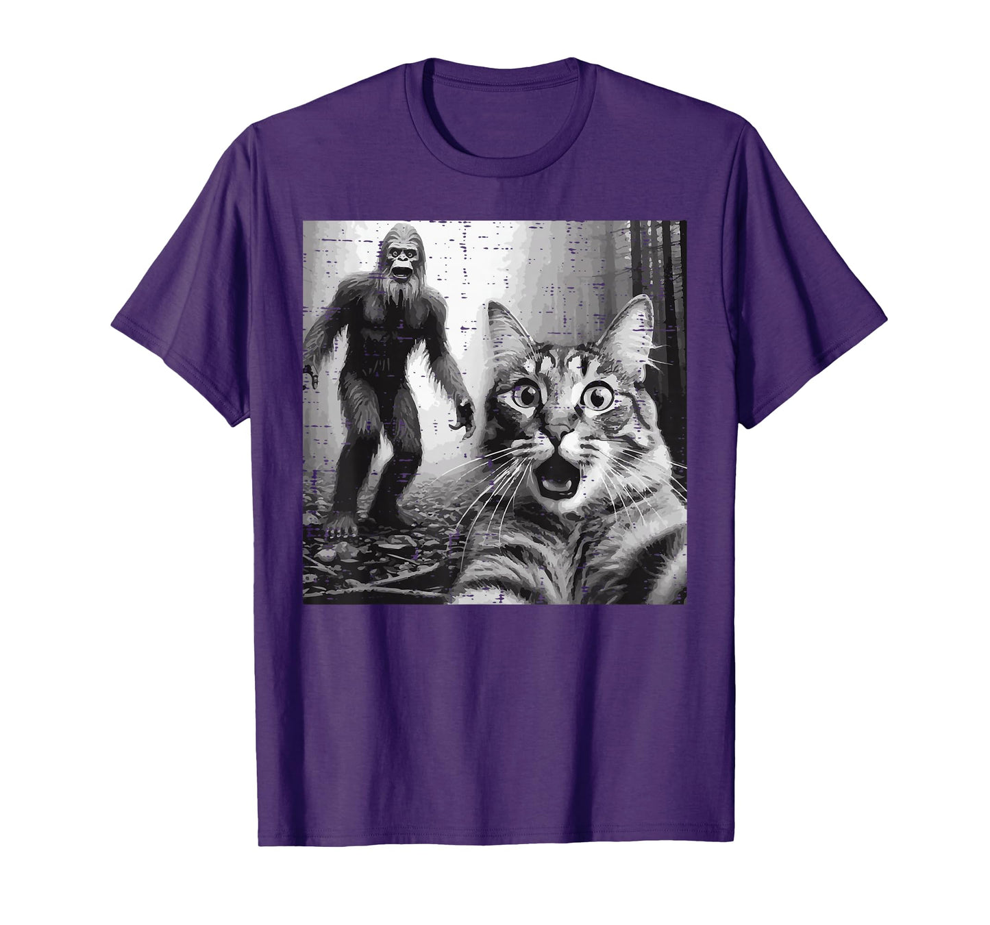 Bigfoot Sasquatch Cat Selfie Funny Saying Men Women Kids T-Shirt