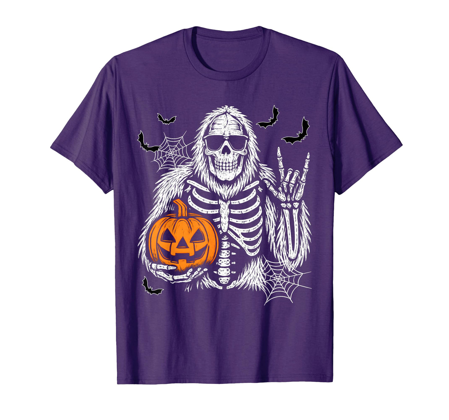 Spooky Bigfoot Jack O lantern Skeleton Halloween Boys Mens T-Shirt