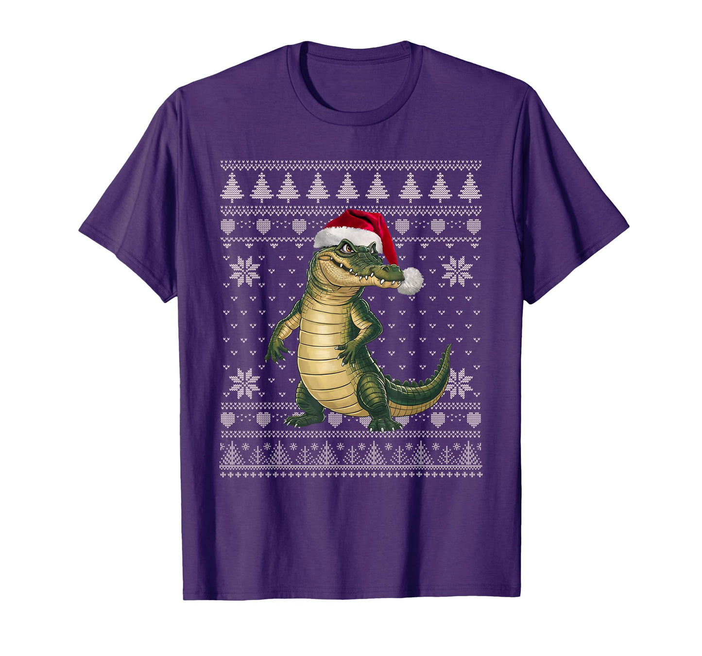 Funny Crocodile Ugly Christmas Sweater Santa Xmas PJs T-Shirt