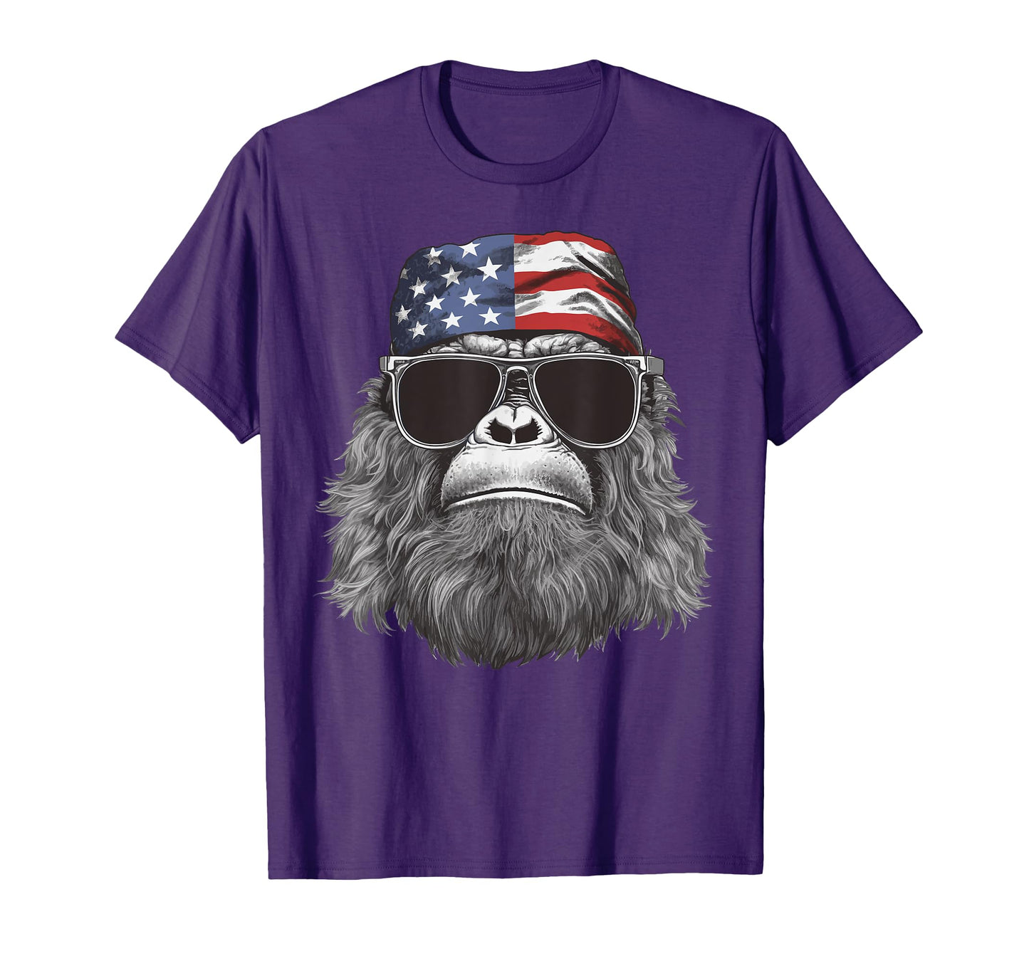 Bigfoot 4th of July American USA Flag Patriotic Kids T-Shirt