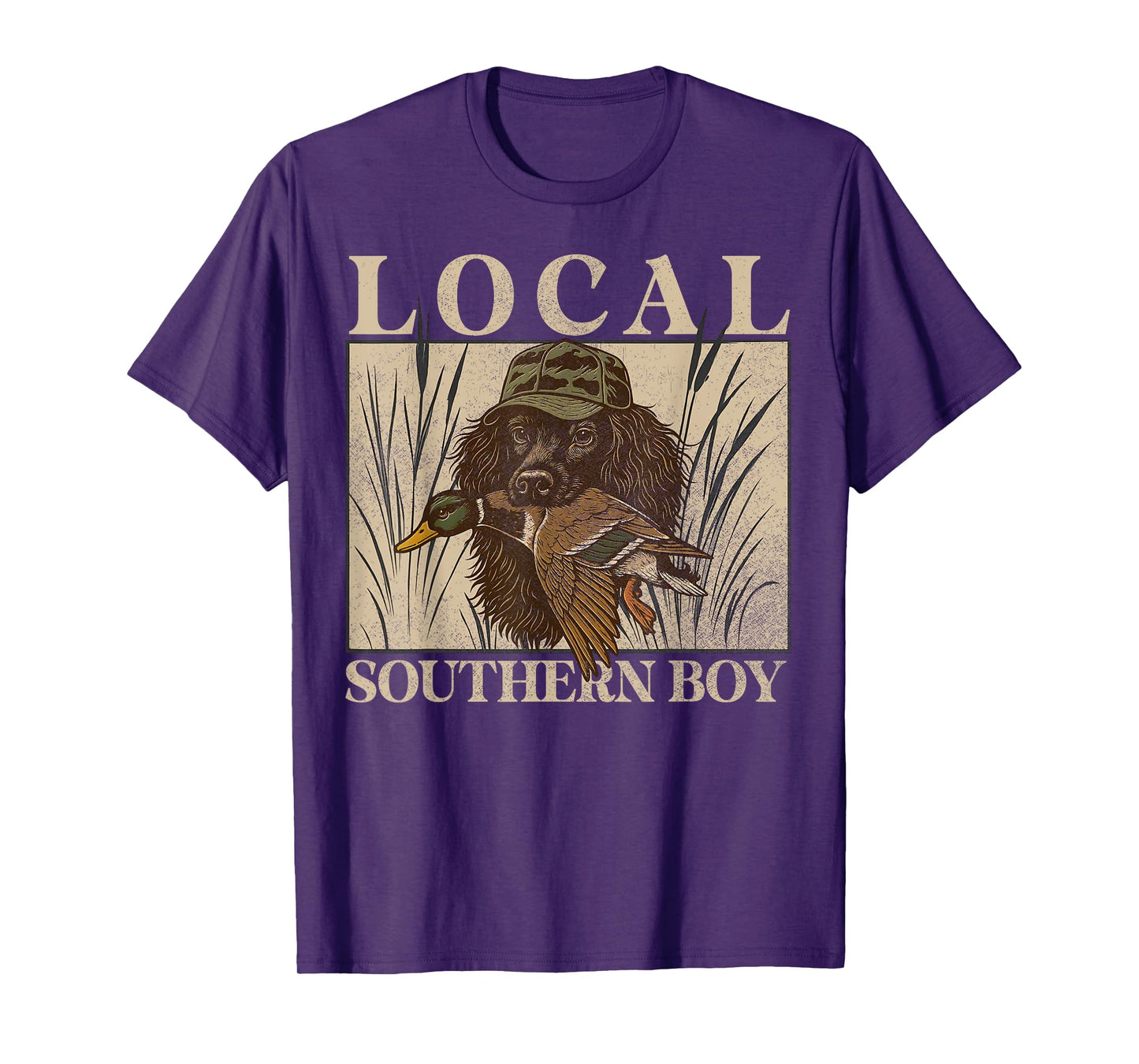 Local Southern Boy Duck Hunting Black Lab Outdoor Vintage T-Shirt