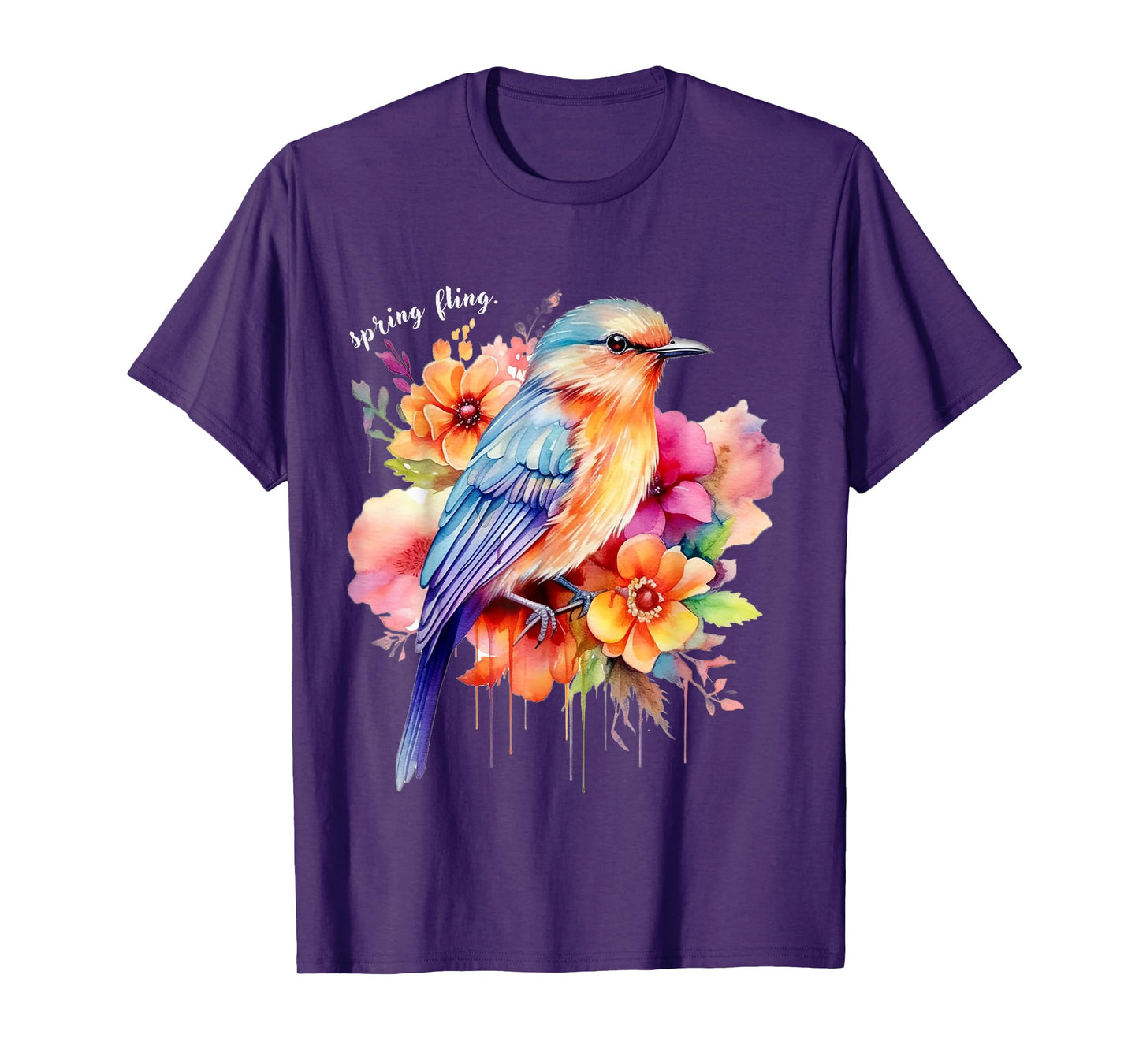 spring fling. Floral Bird Spring Flowers T-Shirt