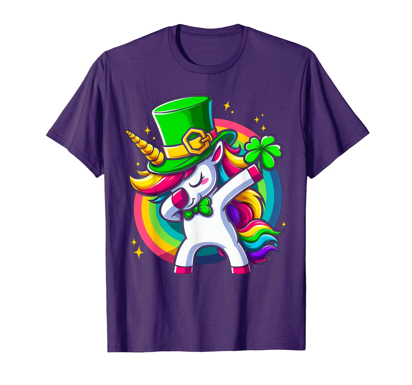 St Patricks Day Girls Dabbing Unicorn Leprechaun Lepricorn T-Shirt
