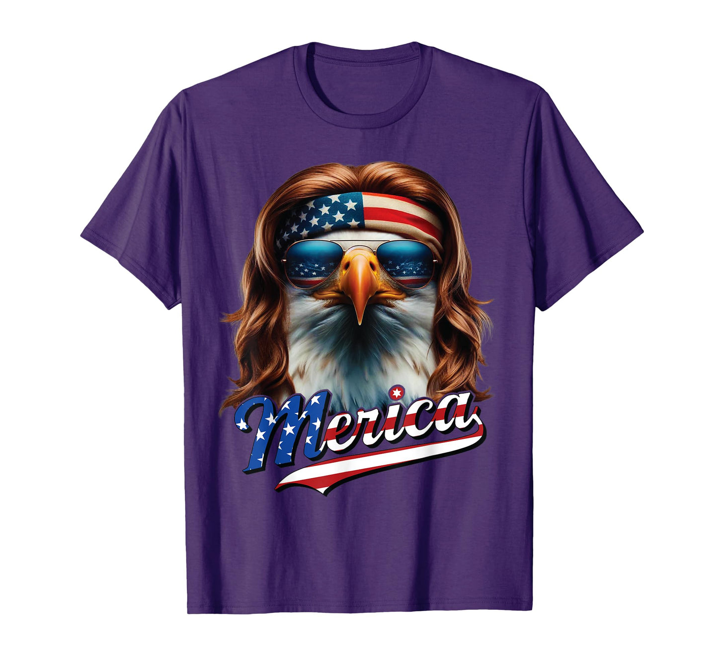 Bald Eagle Merica 4th July Eagle Mullet Funny Man Woman T-Shirt