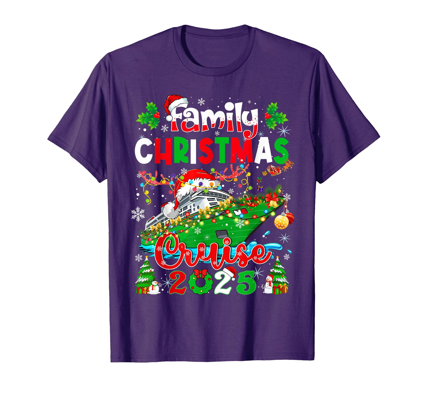 Family Christmas Cruise 2025 Matching Family Cruise Xmas T-Shirt