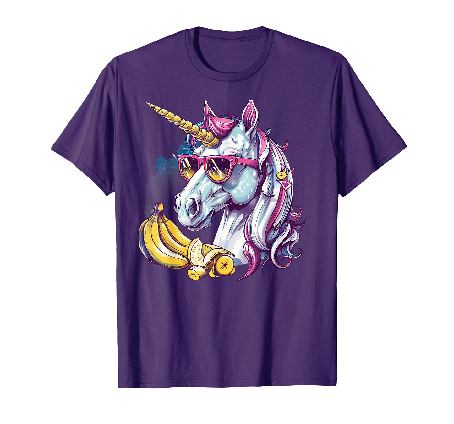 Banana Unicorn Portrait Artwork Banana Lover Bananas Fruit T-Shirt