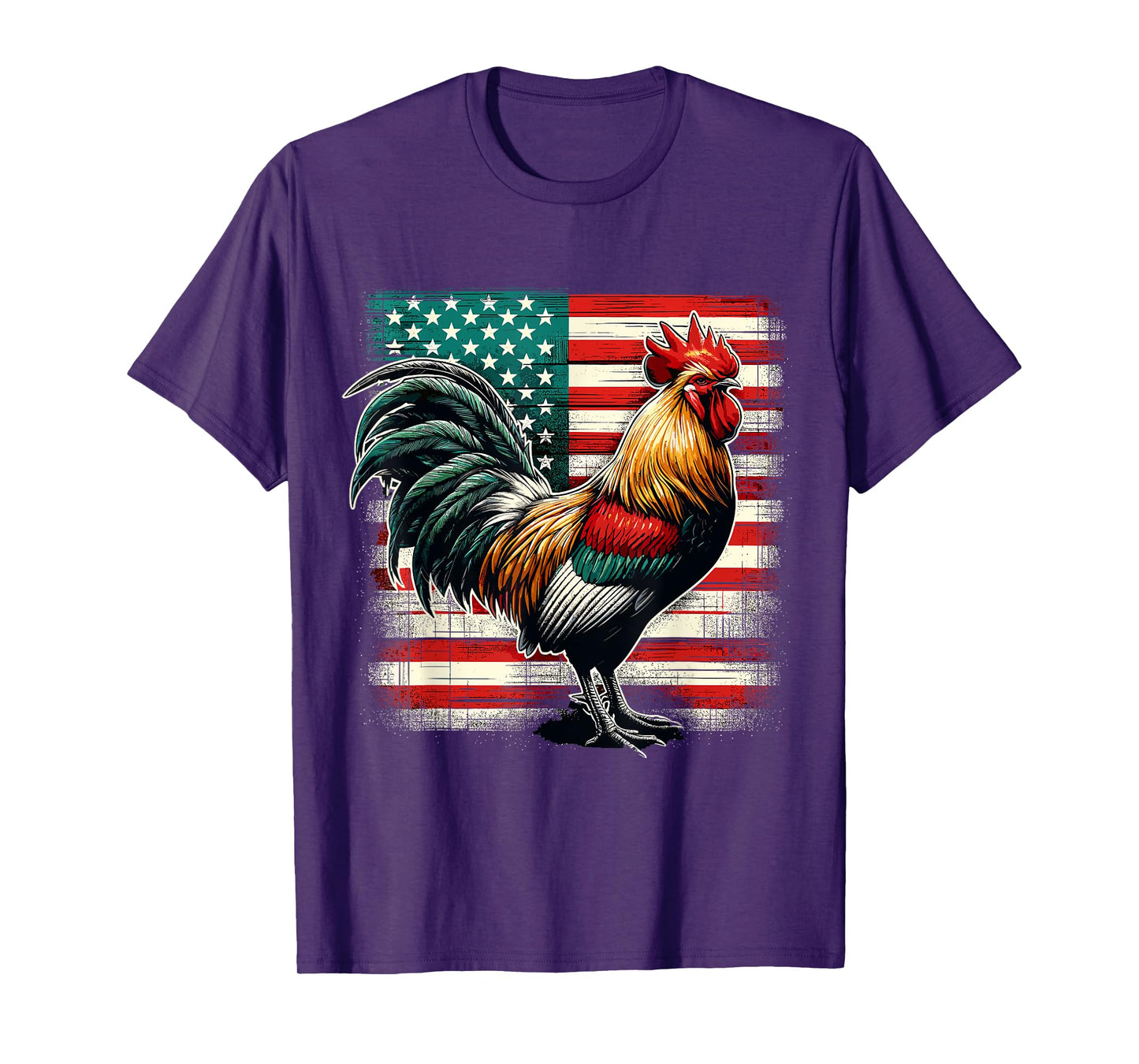 Patriotic Rooster USA Flag Chicken Farmer T-Shirt