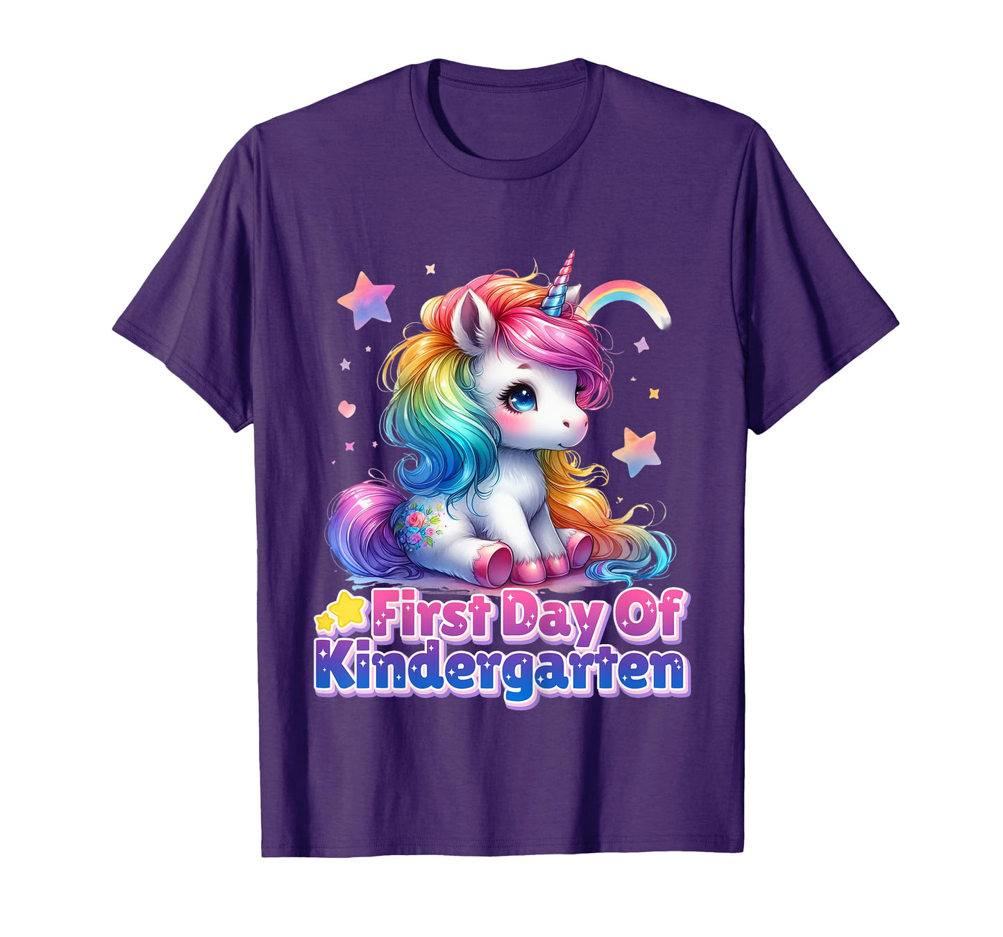 First Day Of Kindergarten Unicorn Back To School Girls Kids T-Shirt