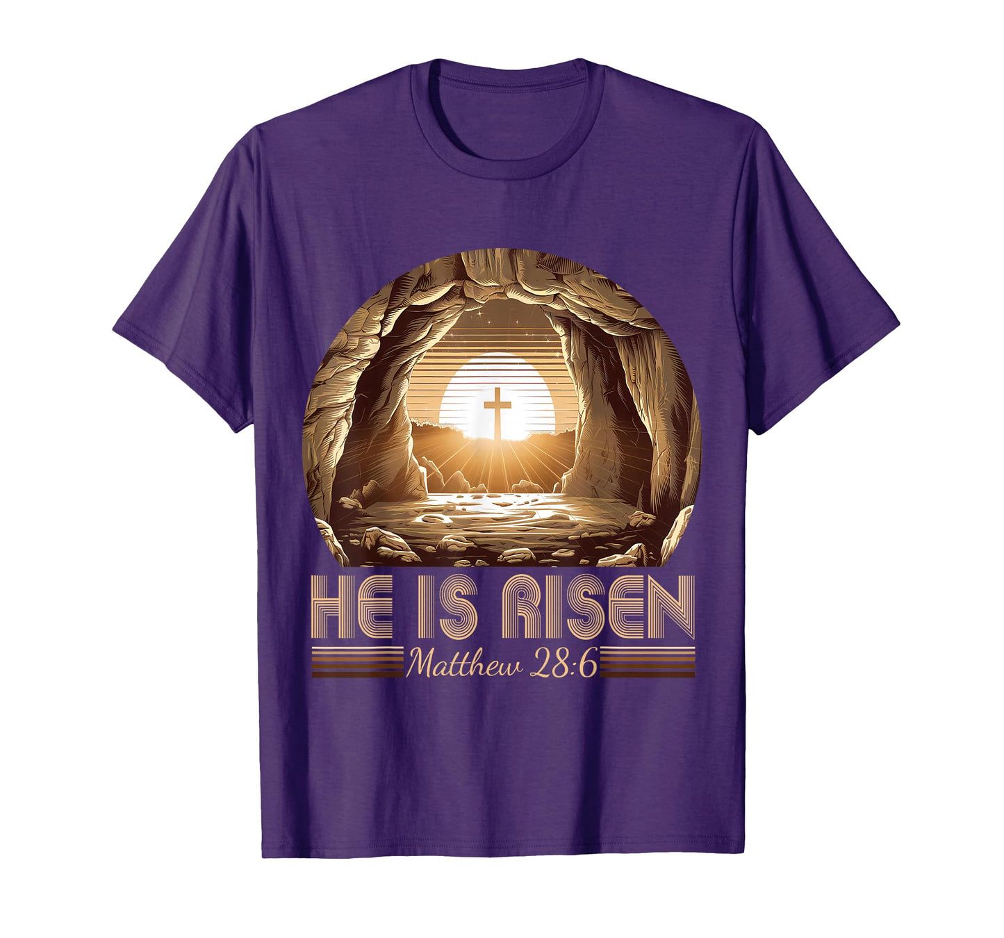 Easter Christian He Is Risen Jesus Empty Tomb Men Women Kids T-Shirt