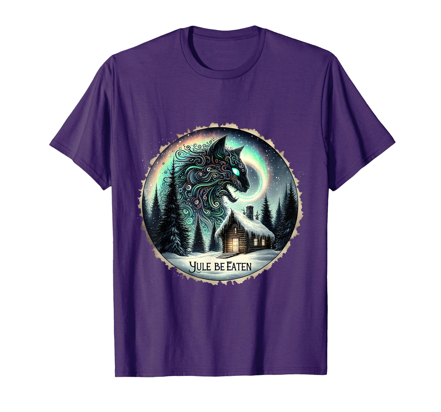 Yule Christmas Cat Yule Be Eaten Jolakotturinn Icelandic T-Shirt