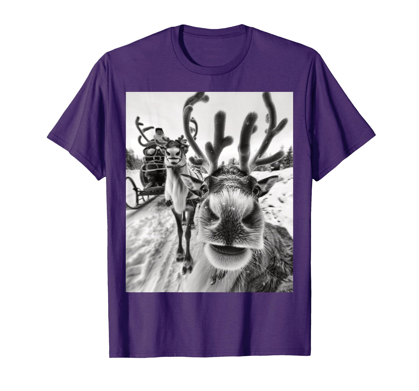 Funny Reindeer Selfie Christmas T-Shirt