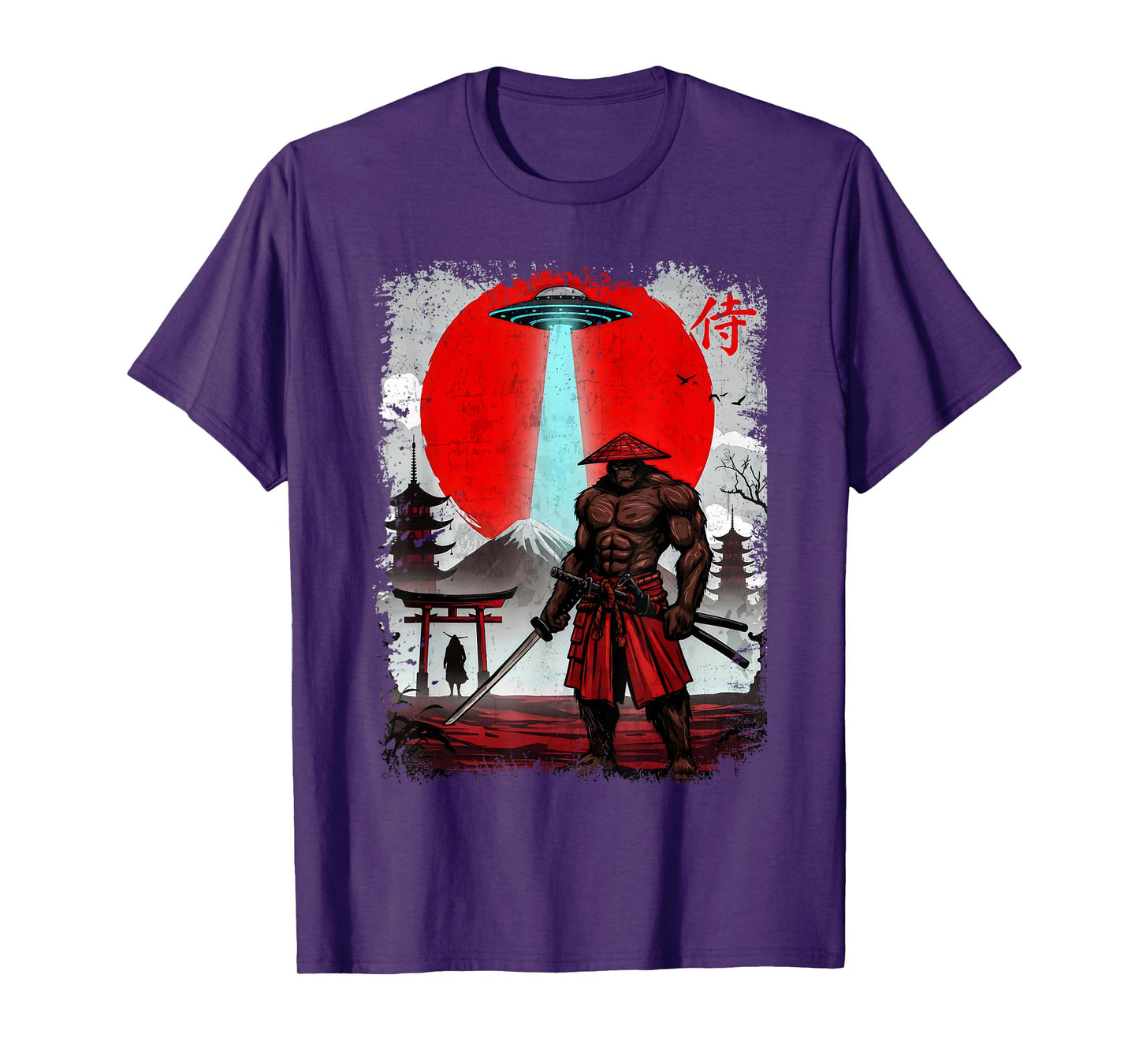 Samurai Bigfoot Japanese Vintage Graphic Ukiyo-e Art Funny T-Shirt