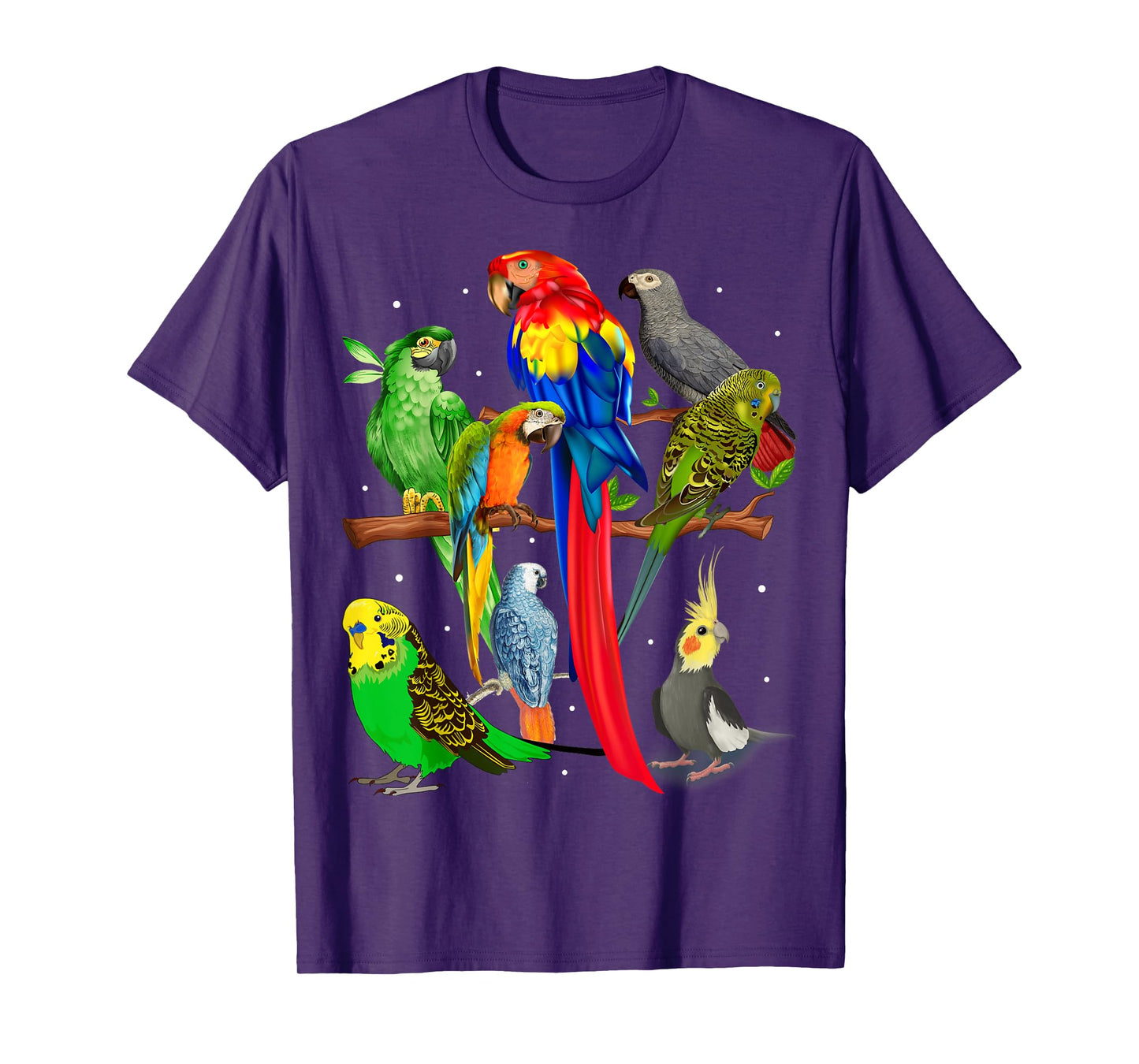 Macaw, Cockatoo, African Grey, Budgie - Parrot Flock T-Shirt
