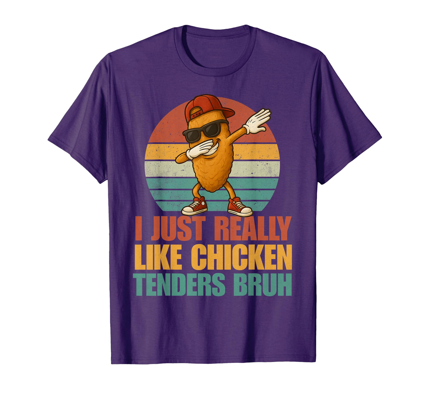 Funny Dabbing Chicken Tenders Bruh Boys Kid Retro Fast Food T-Shirt