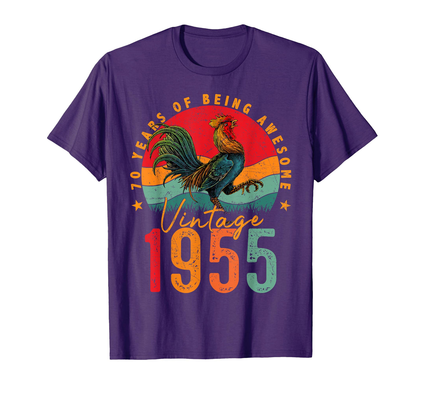 70 Year Old Gifts Vintage 1955 Chicken 70th Birthday Mens T-Shirt