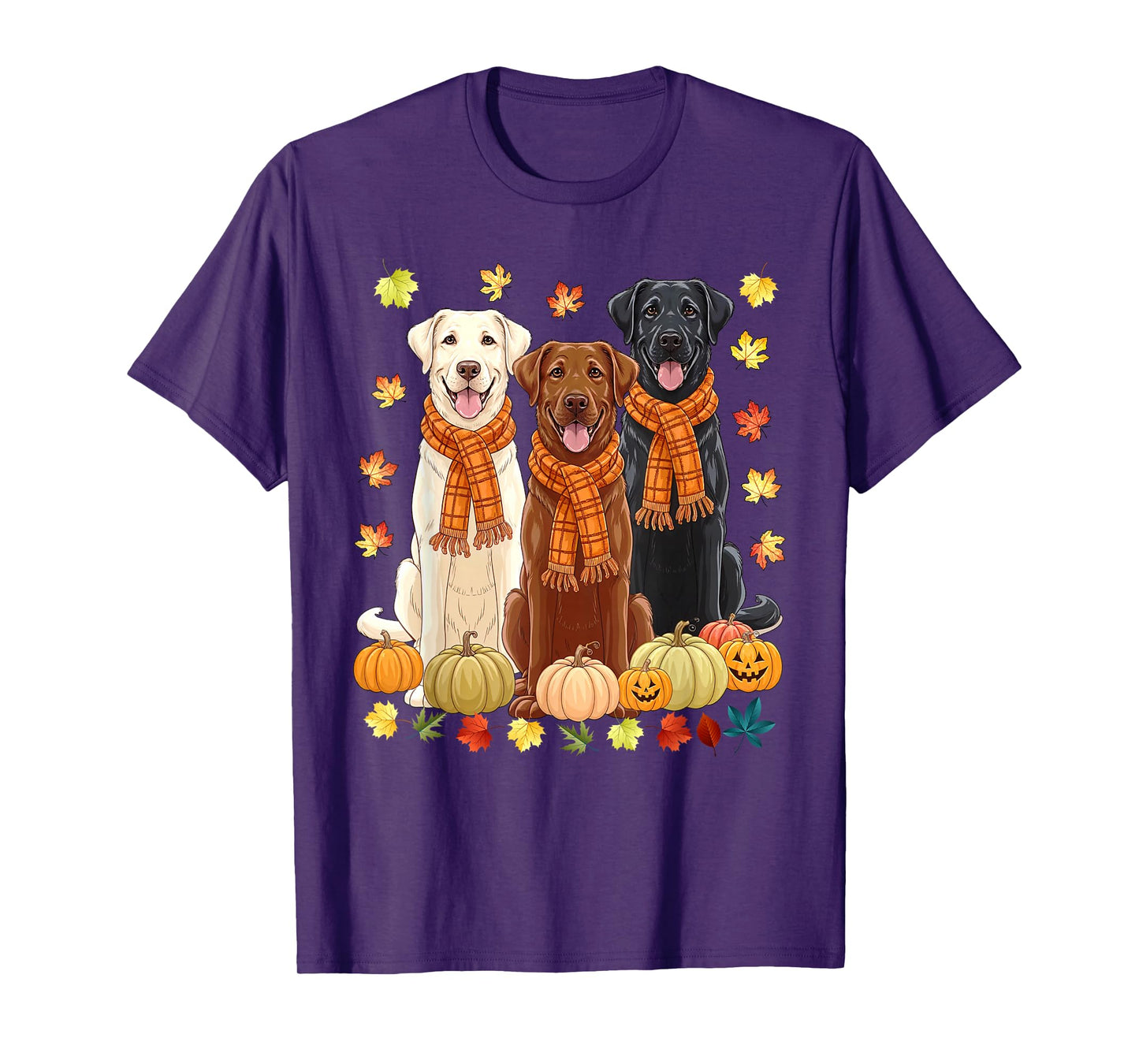 Fall Autumn Pumpkin Labrador Retriever Thanksgiving Dog Mom T-Shirt