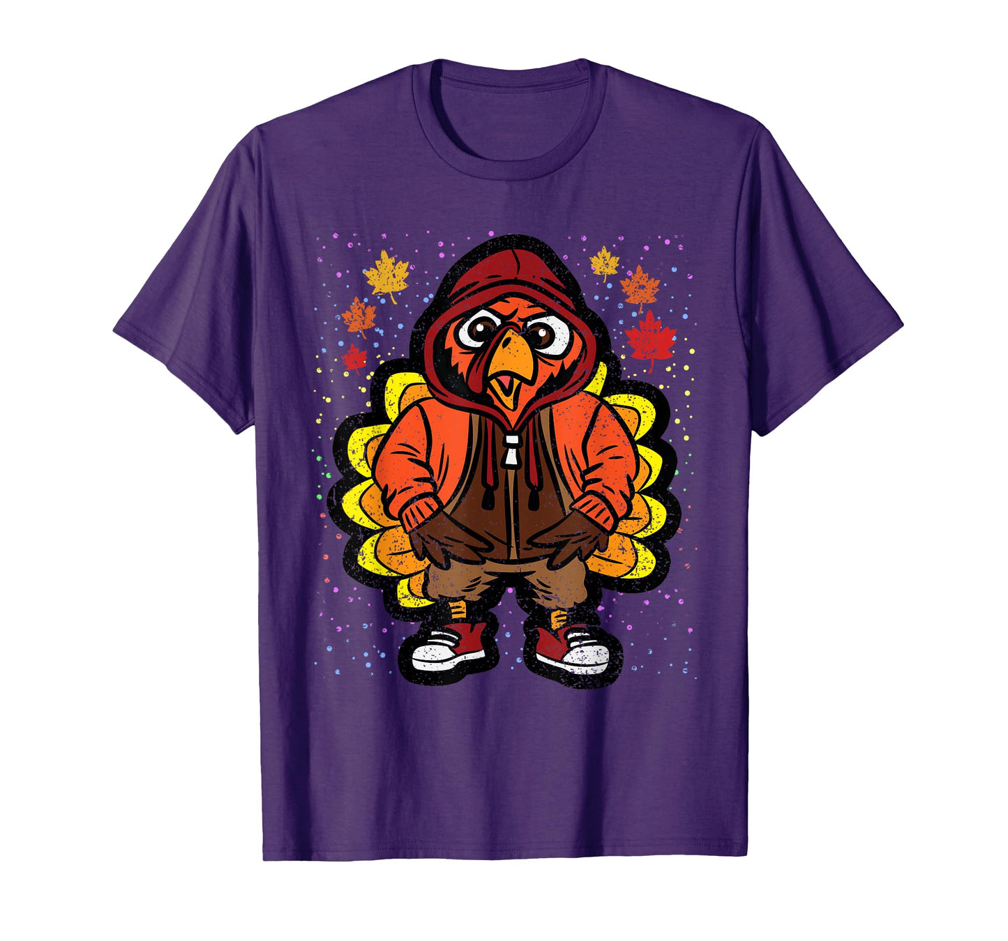 Turkey Gangster Thanksgiving Day Funny Bird Fall Autumn T-Shirt