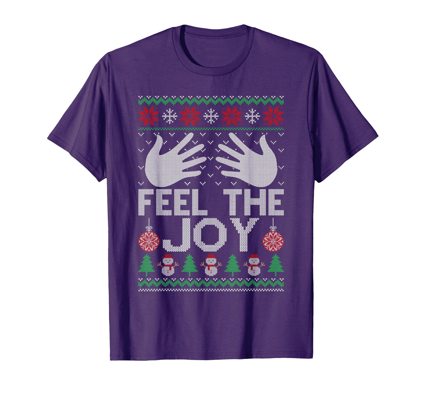 Feel The Joy Merry Christmas Matching Couples Xmas Party T-Shirt