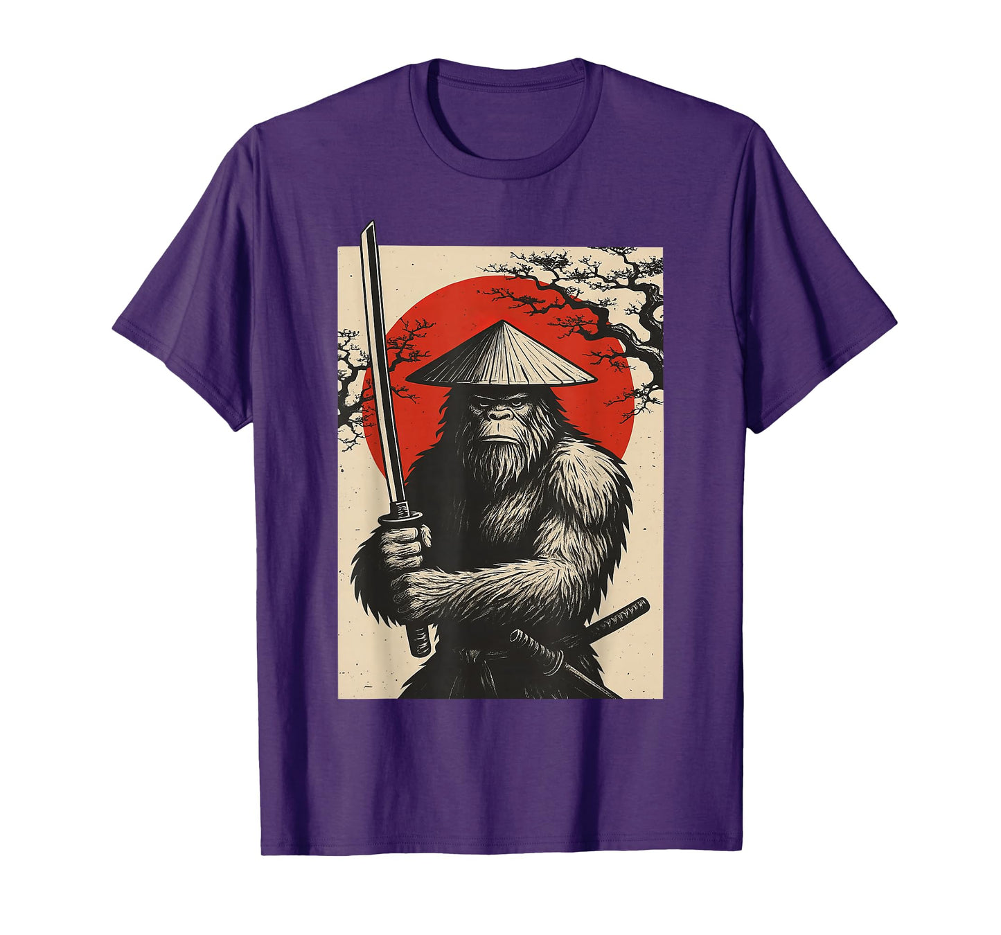 Bigfoot Samurai Japanese Sword Sasquatch T-Shirt