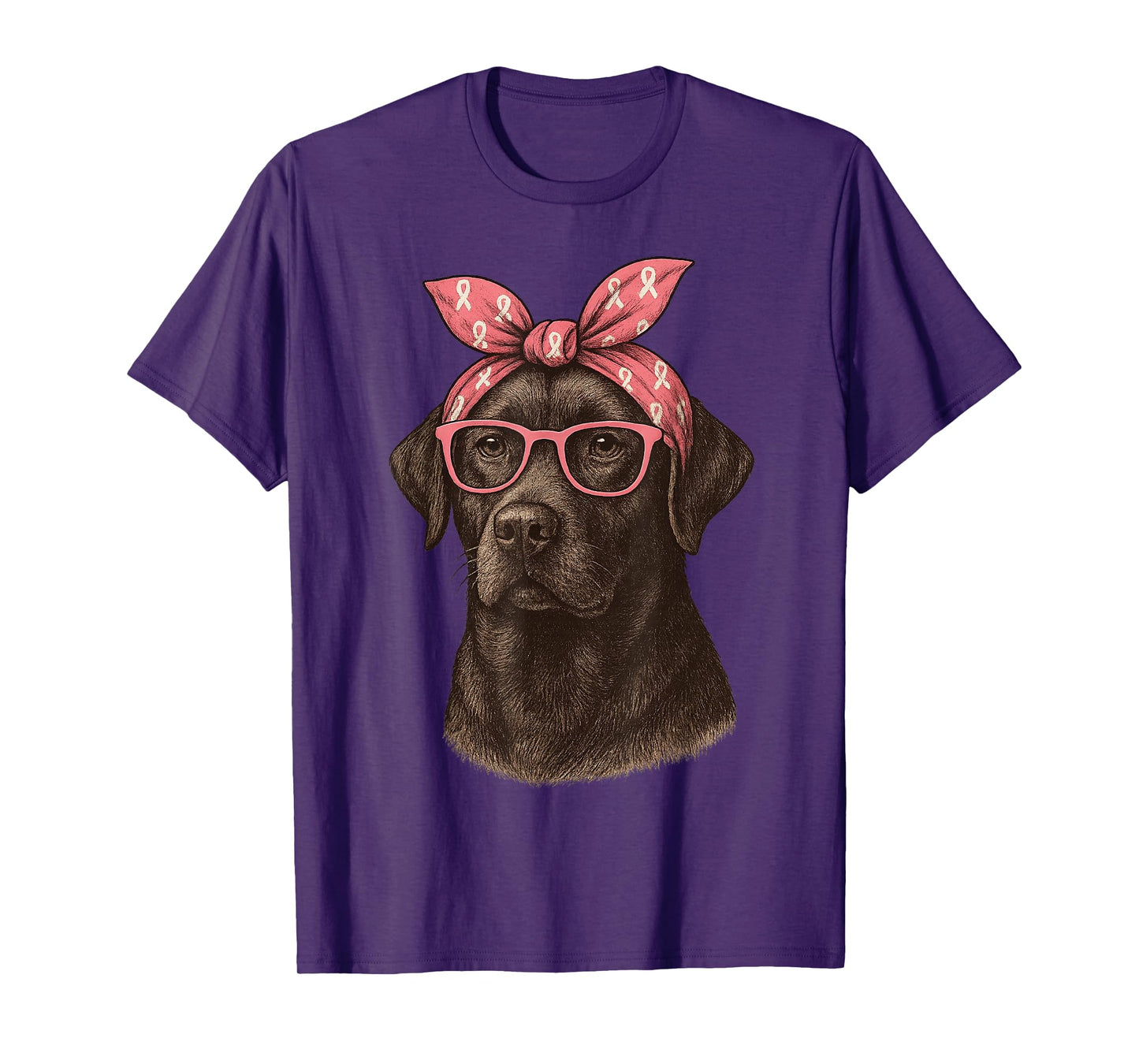 Labrador Retriever Breast Cancer Awareness Pink Ribbon T-Shirt