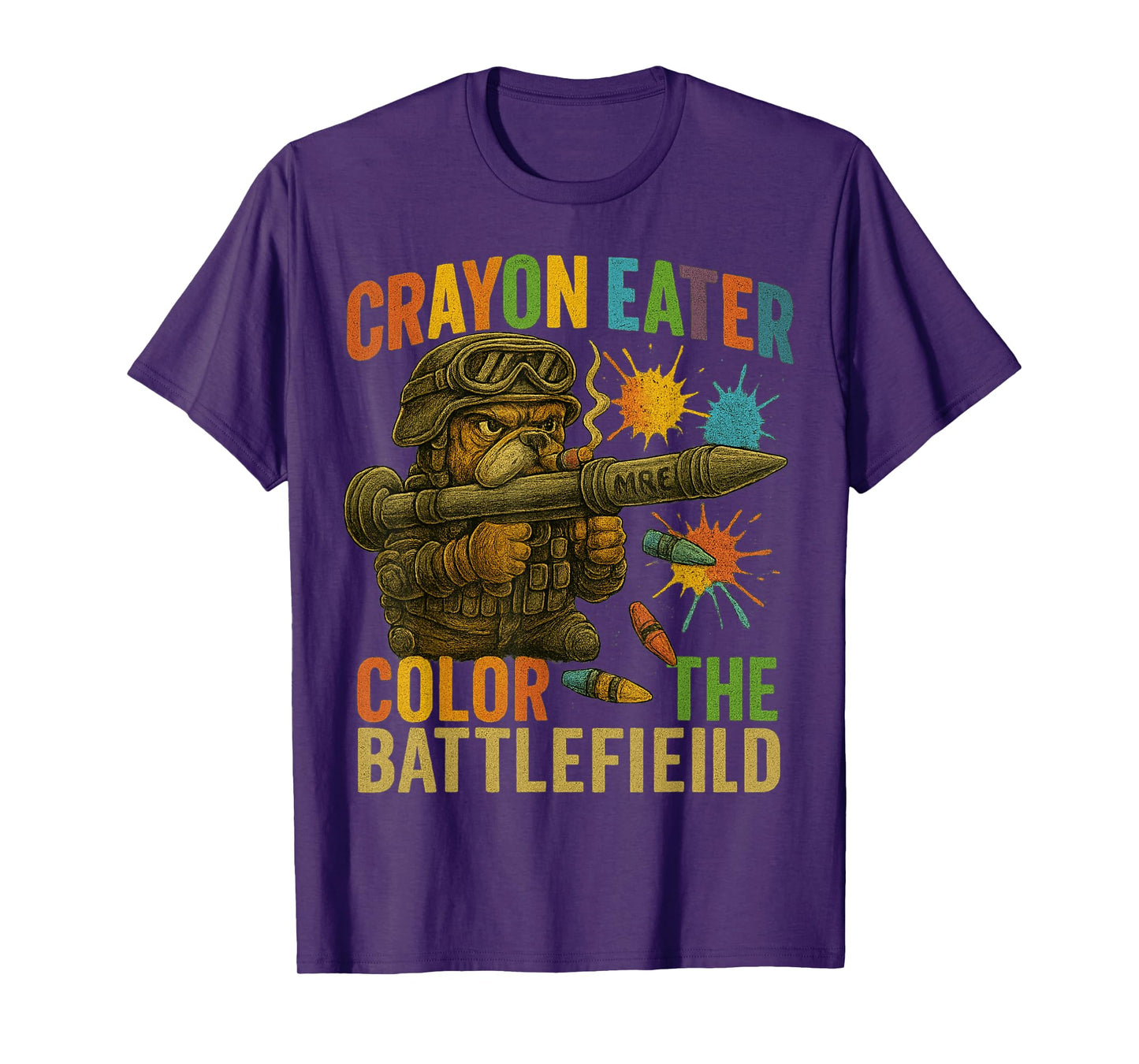 Crayon Eater Proud Military Corps Grunt Soldier Bulldog MRE T-Shirt