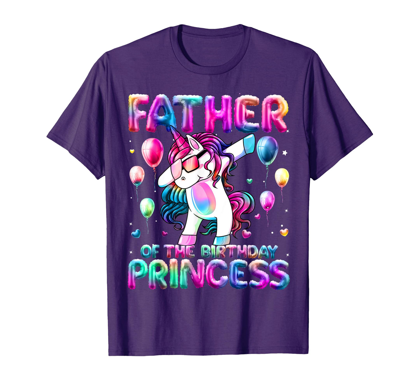 Daddy of the Birthday Princess Girl Dabbing Unicorn Daddy T-Shirt