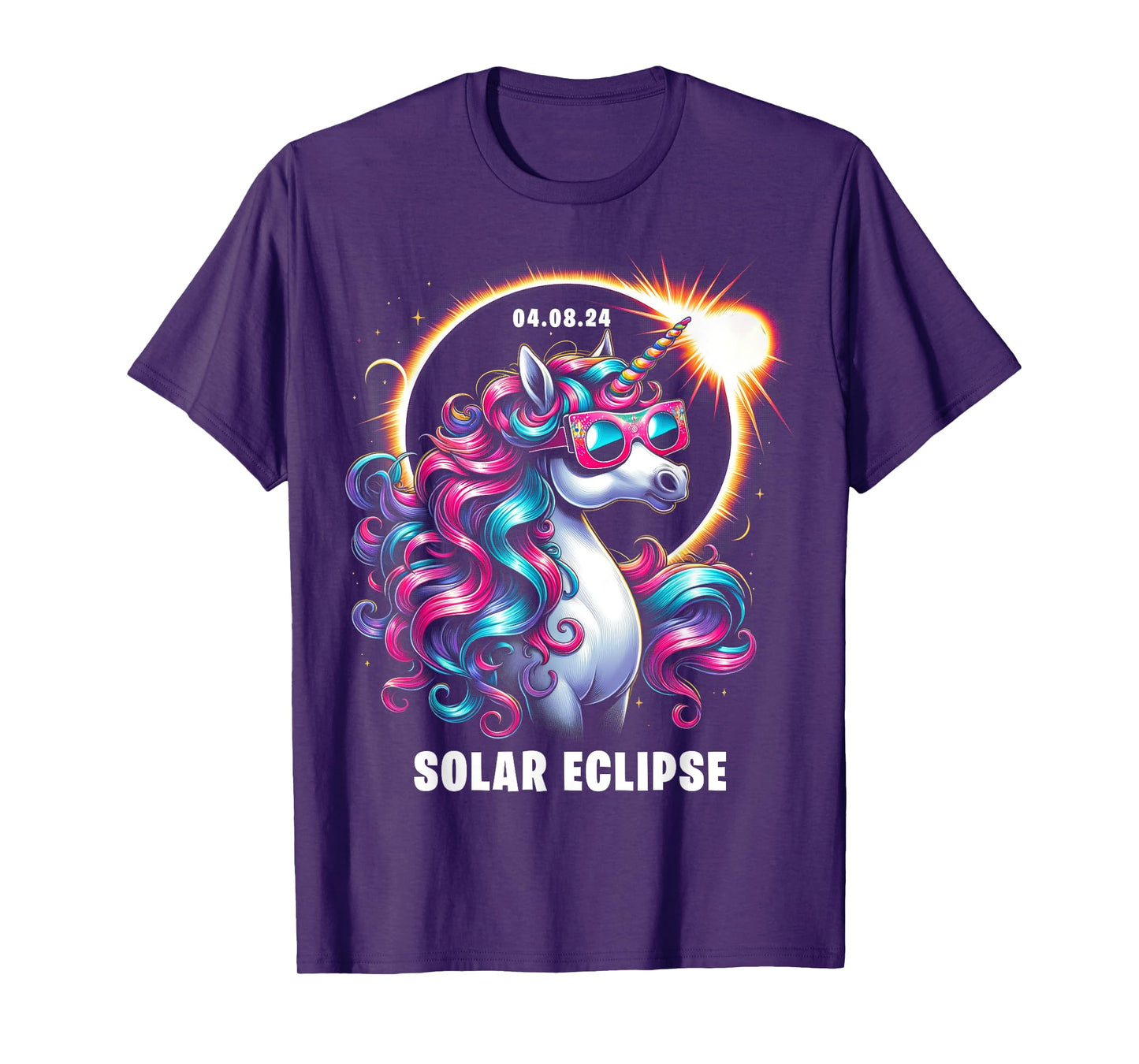 Solar Eclipse 2024 Shirt Total Eclipse April 8th 24 Unicorn T-Shirt