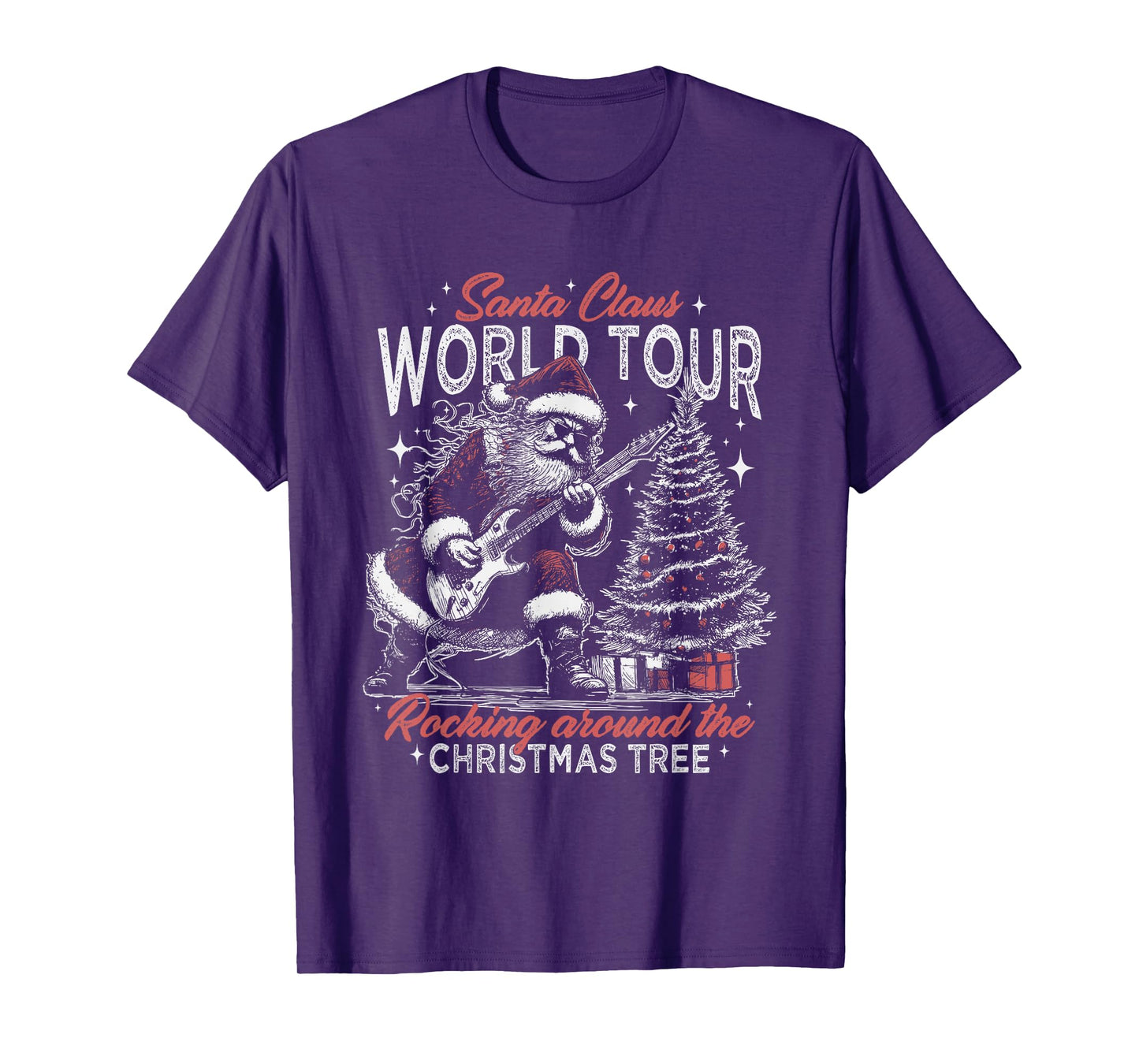 Santa Claus World Tour Rocking Around The Christmas Tree T-Shirt