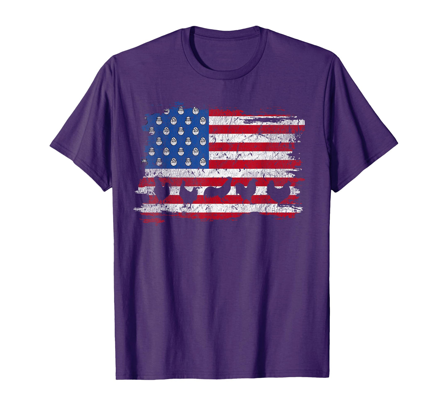 American Flag Chicken 4th Of July Farmer Farming Patriotic T-Shirt
