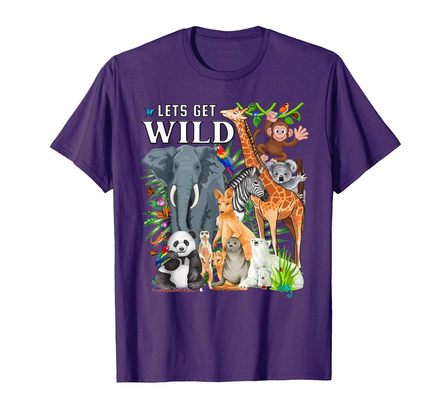 Let's Get Wild Zoo Animals Safari Party A Day At The Zoo T-Shirt