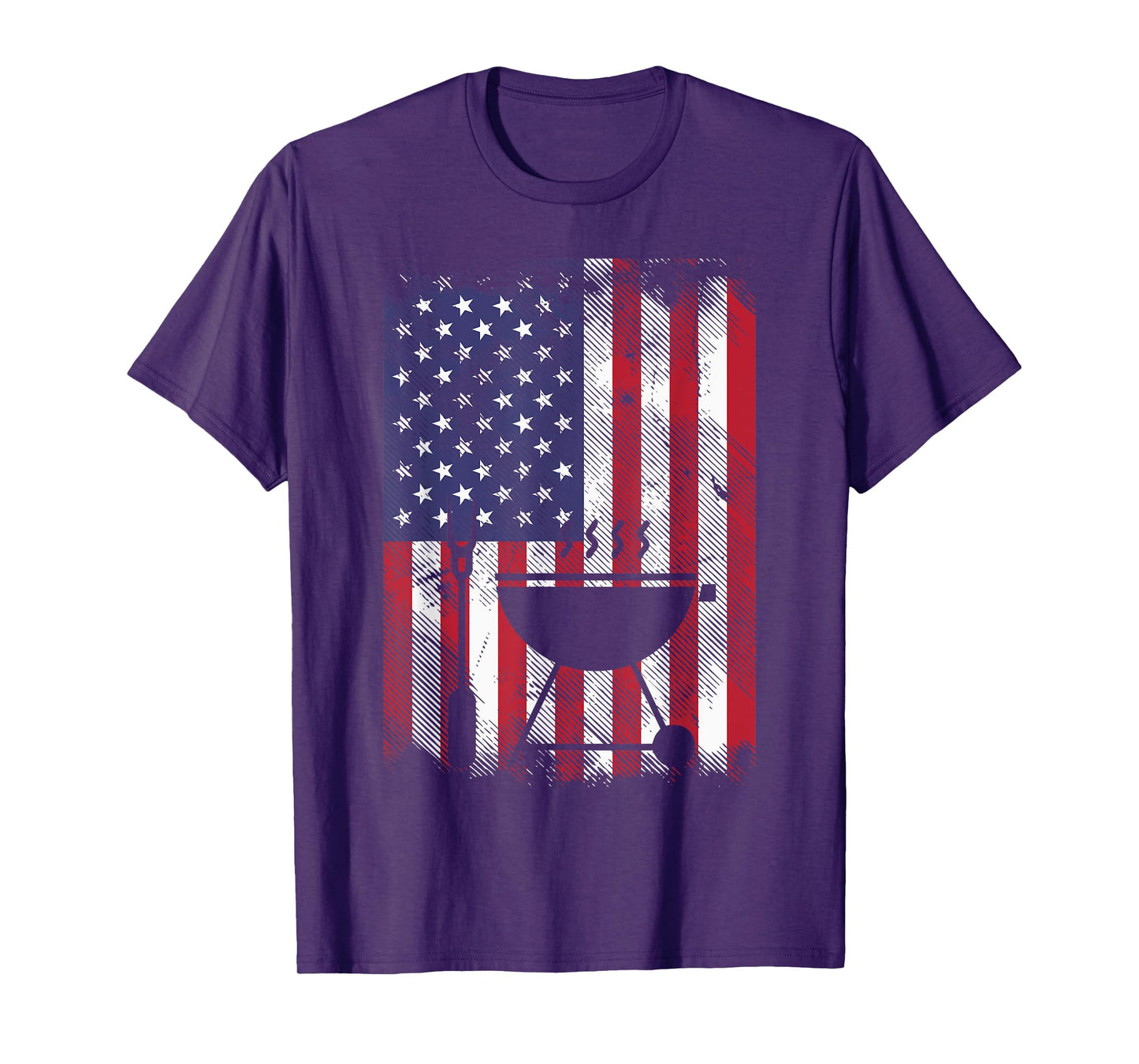 American Flag Bbq Grill Vintage Grilling Smoking Patriotic T-Shirt for Women Men