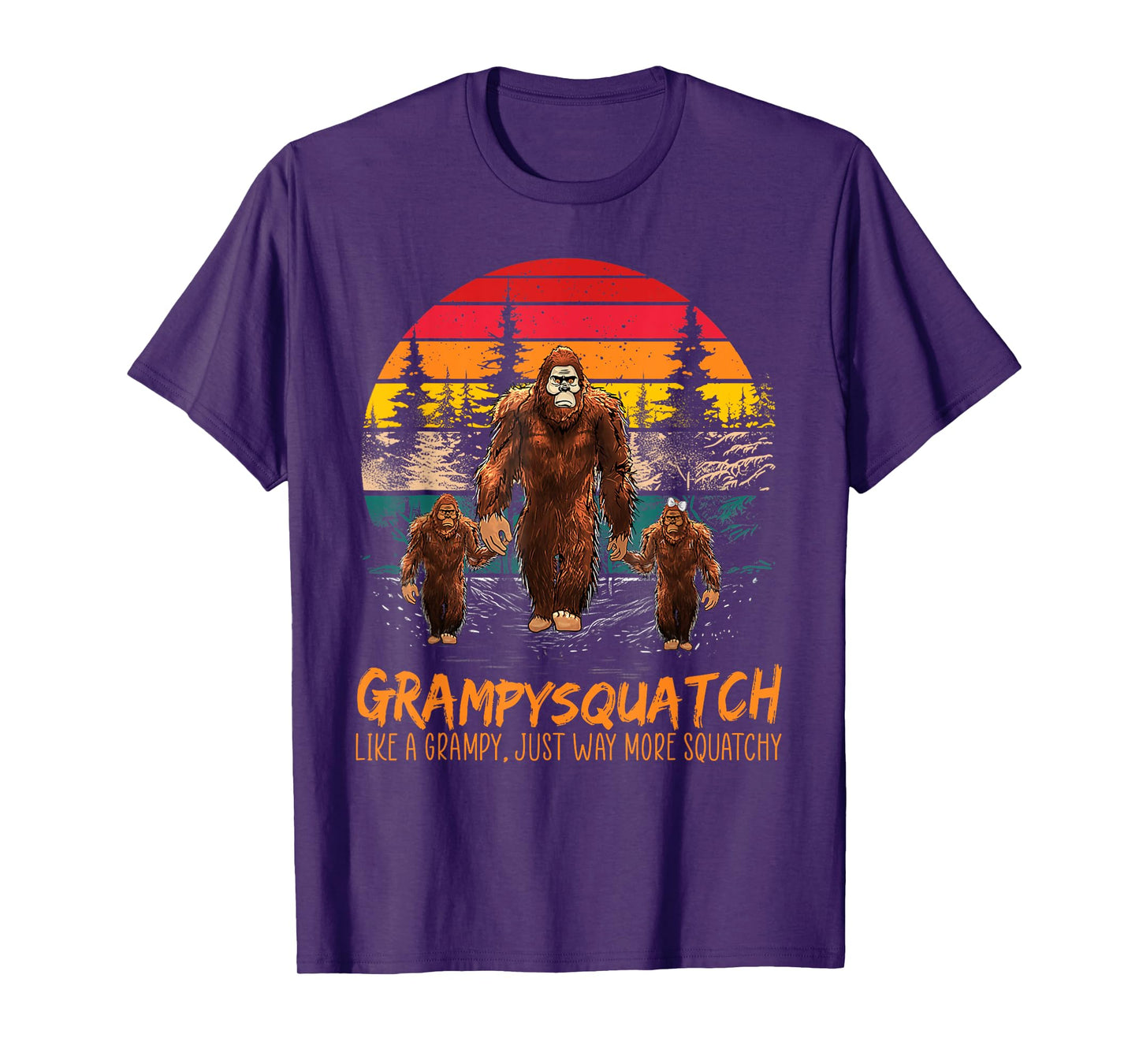 Grampy Squatch Like A Grandpa Just Way More Squatchy Retro T-Shirt