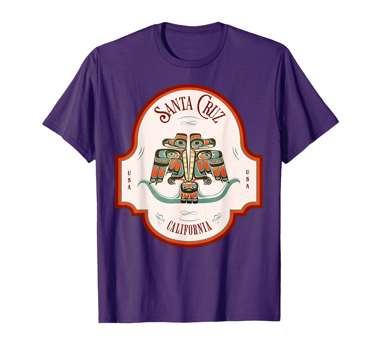 Cruz Santa CA Thunderbird Totem Pacific Northwest Native T-Shirt