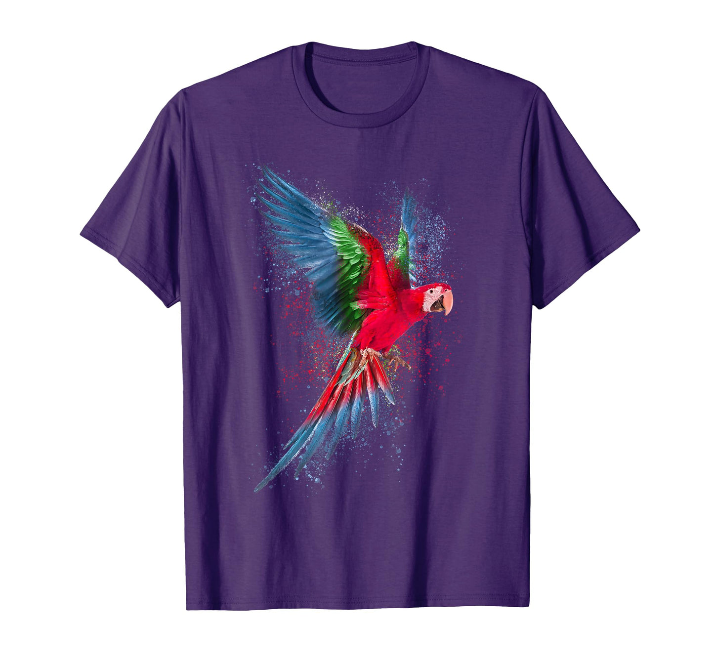 Parrot Colourful Art Animal Bird Motif T-Shirt
