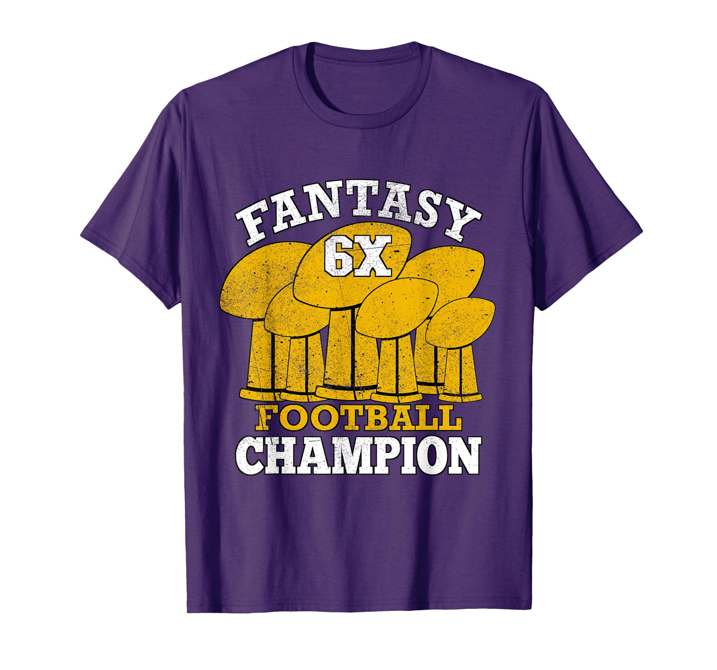 Fantasy Football 6x Champion Six Time Champ Fantasy Winner T-Shirt