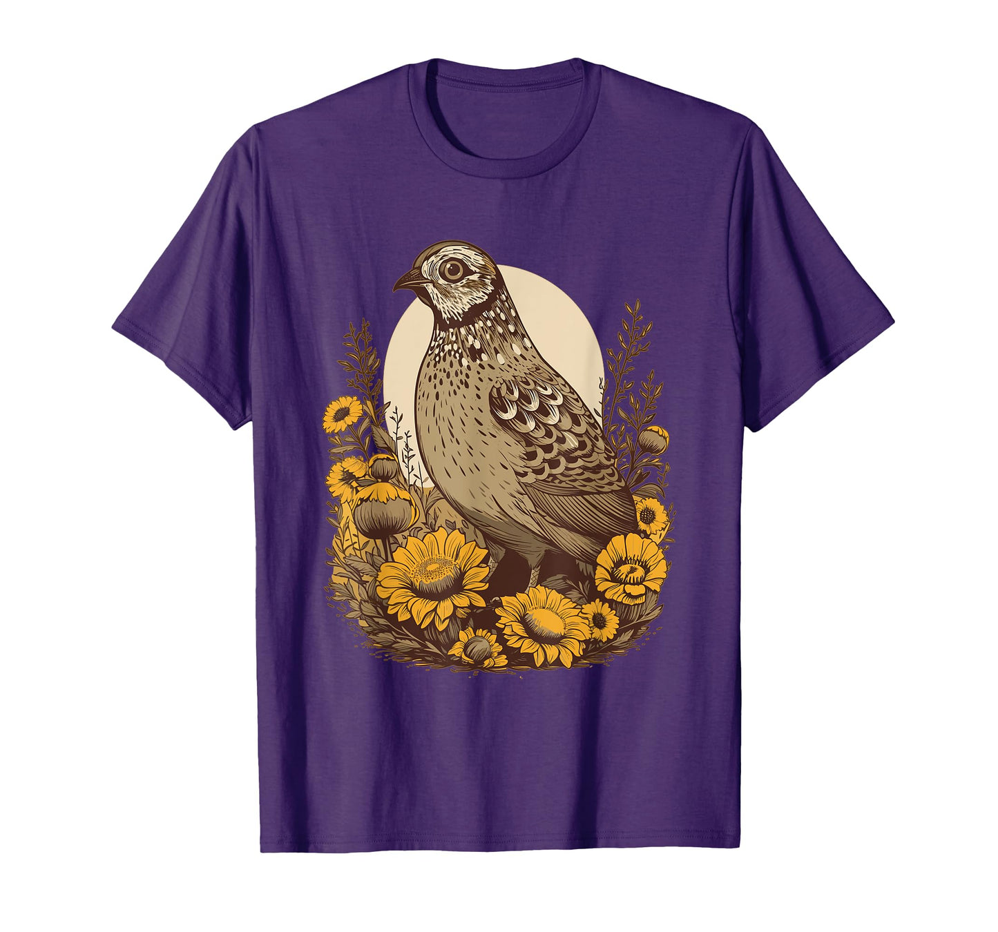Quail Sunflower Outfit Quail Bird Lovers for Women Girls T-Shirt