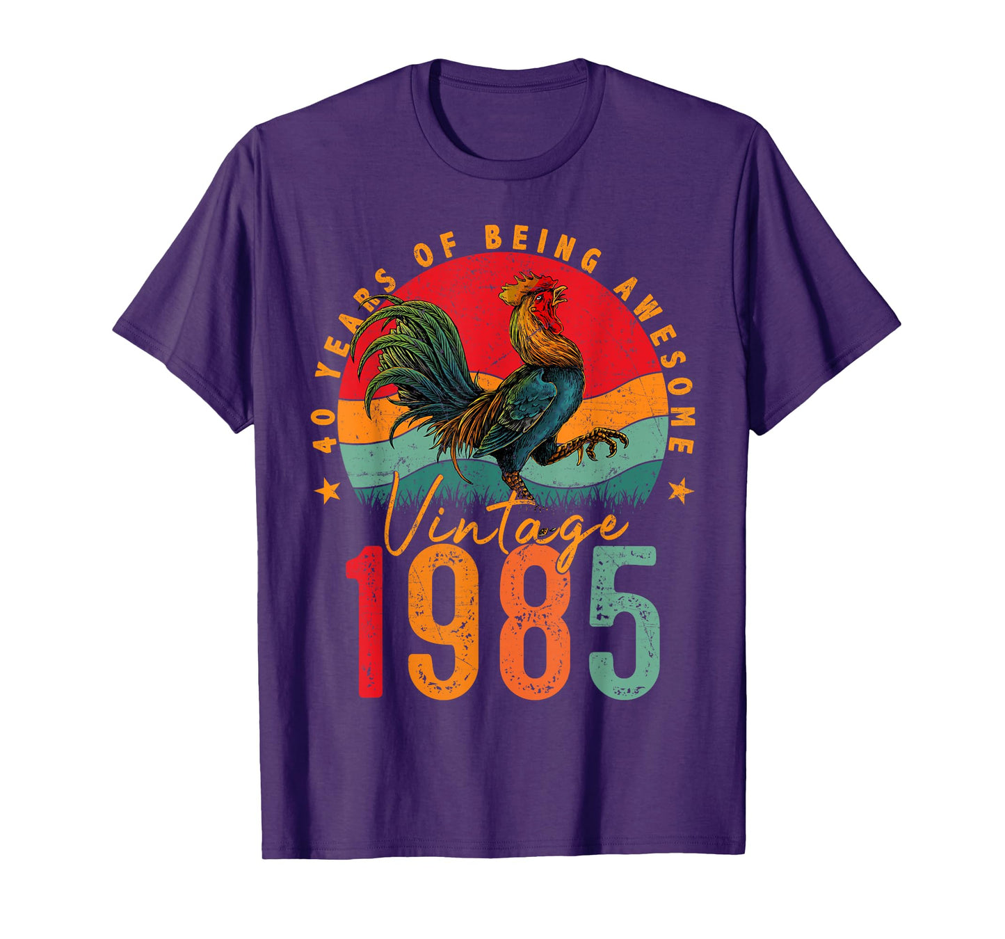 40 Year Old Gifts Vintage 1985 Chicken 40th Birthday Mens T-Shirt