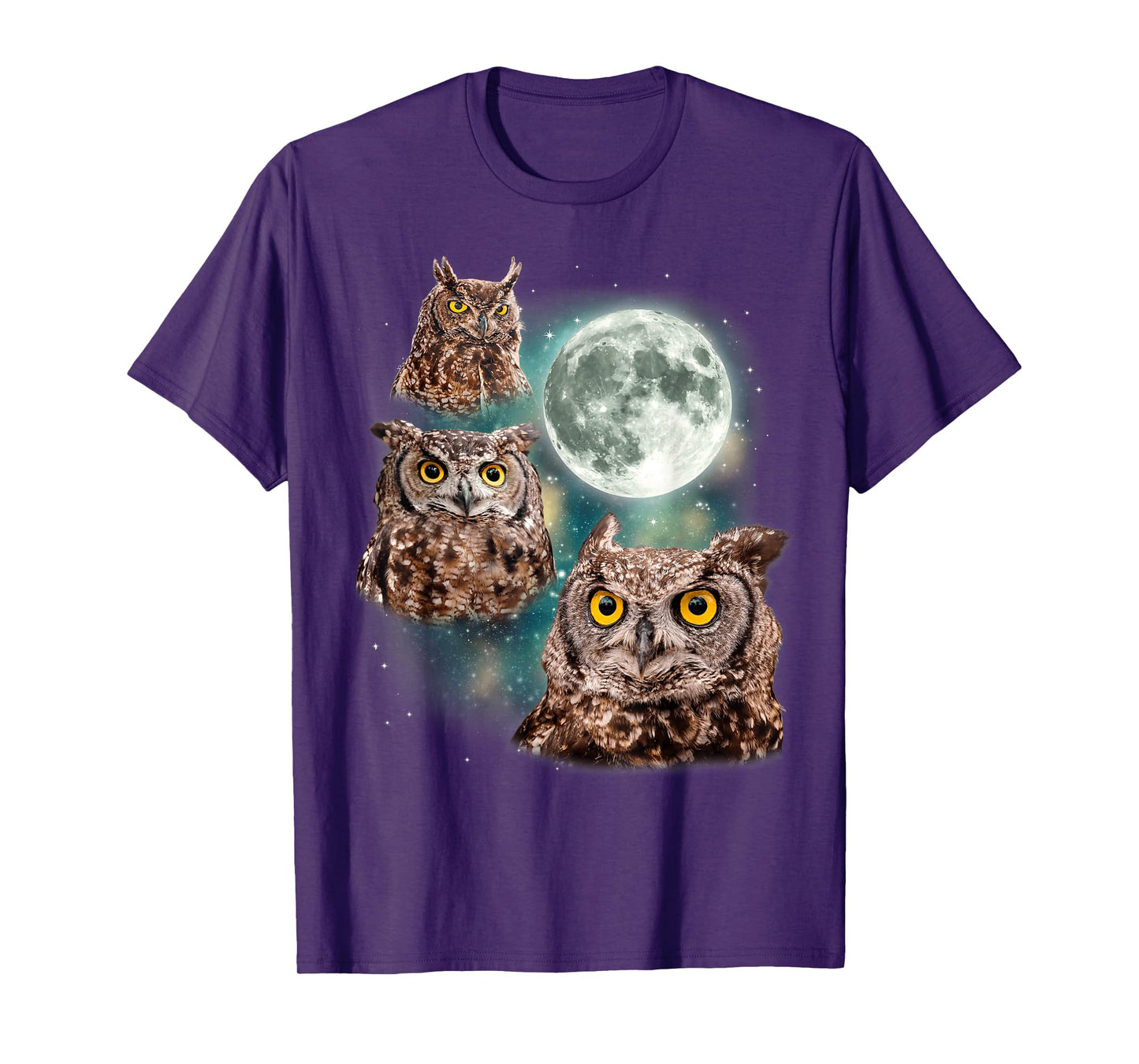 Three Owls Hoot At The Moon | Owl Lovers Night Bird Parody T-Shirt