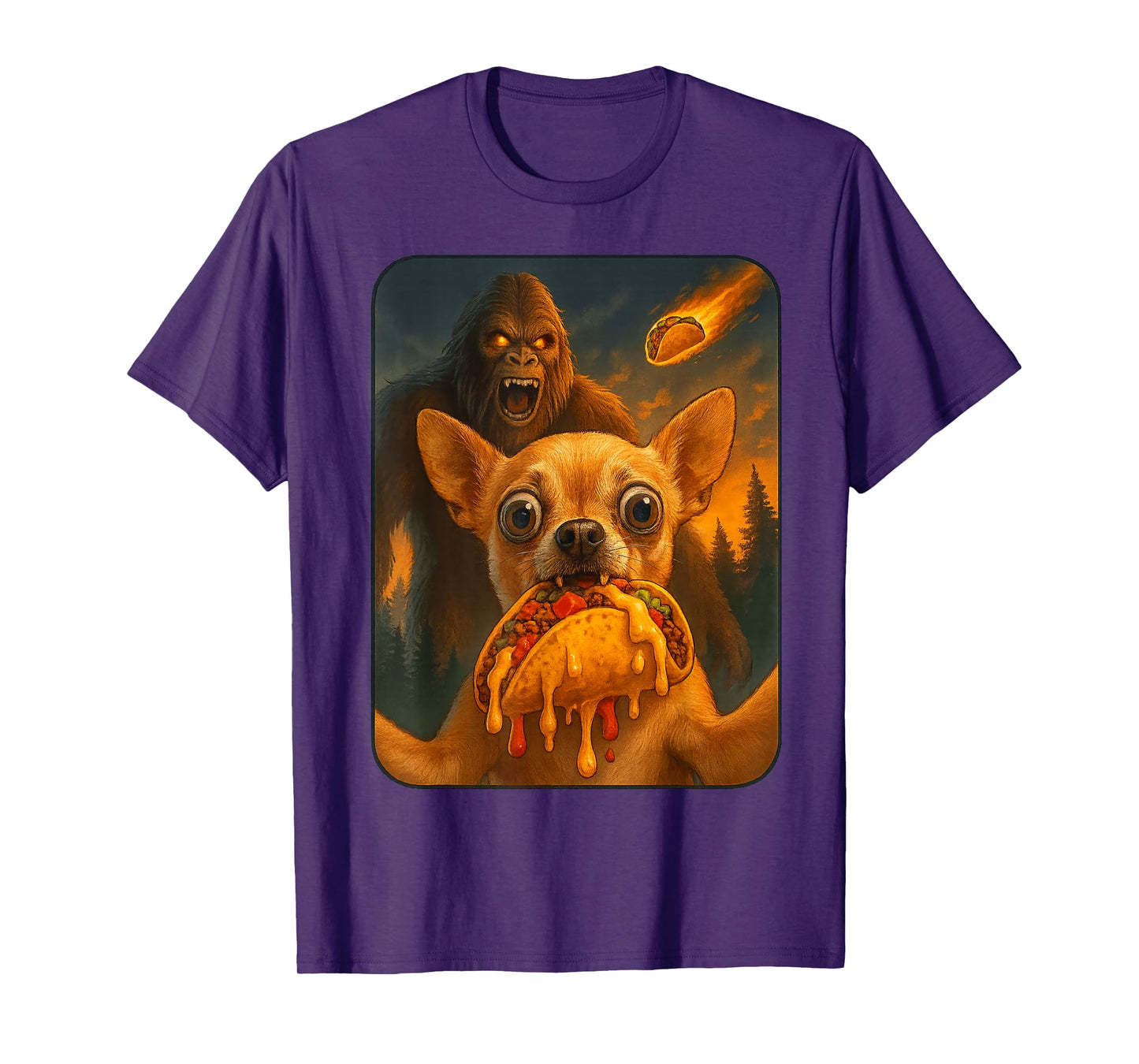 Chihuahua Shirt for Men Funny Bigfoot Taco Tuesday T-Shirt