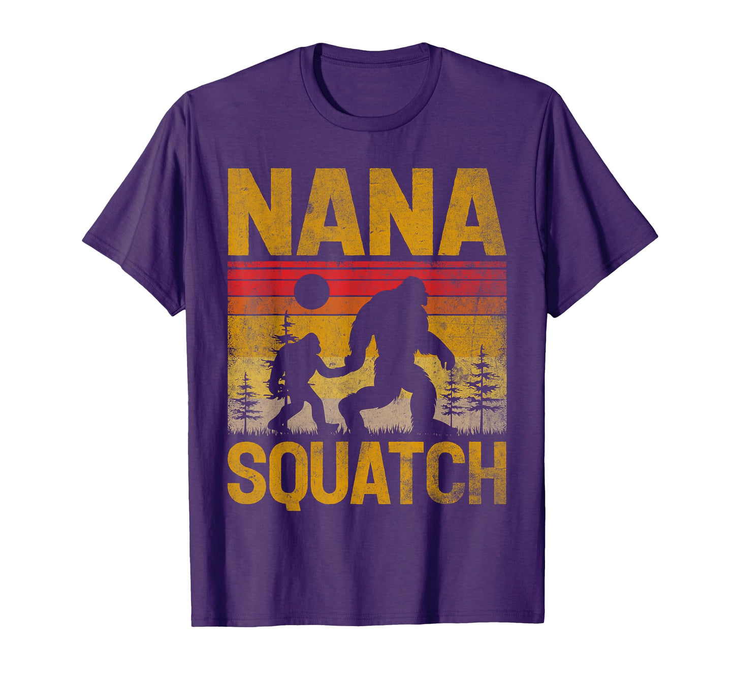 Nana Squatch Vintage Sasquatch Bigfoot Father's Day T-Shirt