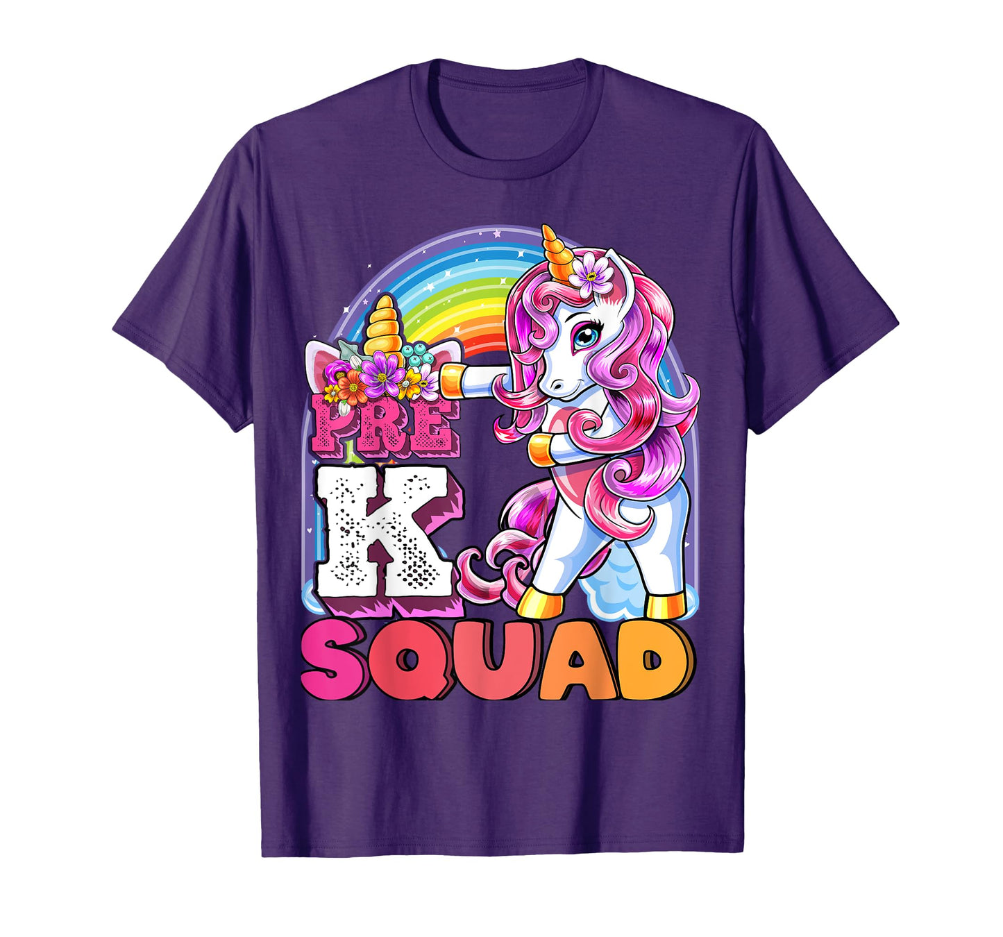 Pre-K Squad Flossing Unicorn Back to School Girls Gift T-Shirt