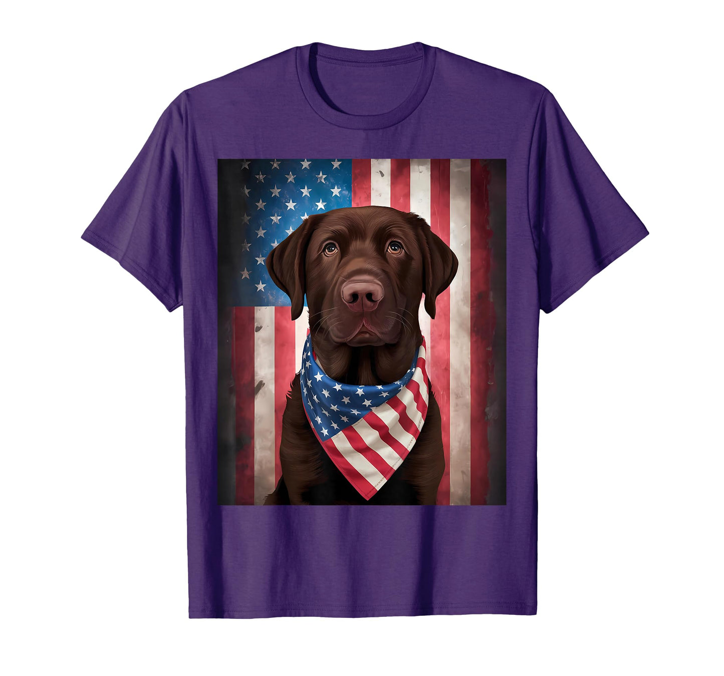 American Chocolate Labrador American Flag 4th of July Dog T-Shirt