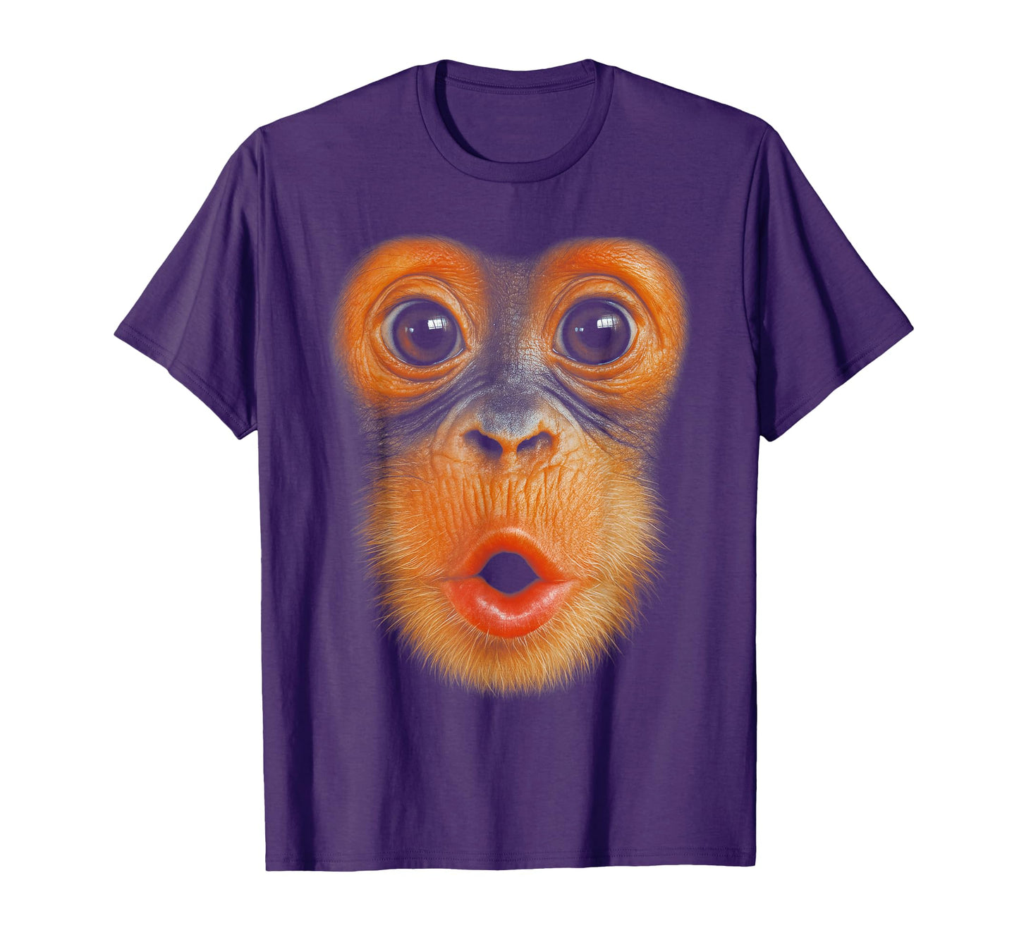 HUGvyn Monkey Blowing Face Monkey Halloween Costume Outfit T-Shirt