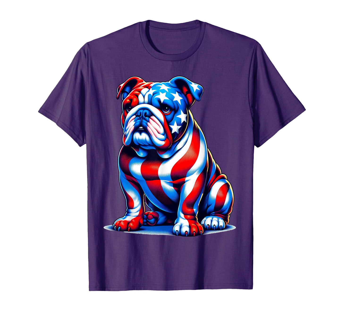 Cute English Bulldog USA Flag Women Dog Lover 4th Of July T-Shirt